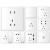 鸿雁开关面板X7系列白色家用墙壁暗装二开双控双键两路电源面板窄边框