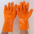 耐酸碱手套加厚棉毛浸塑止滑手套工业橡胶劳保护手套耐油防水手套 护邦616橙色 L