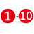 安燚 红底白字（1-10） 数字号码牌编号亚克力贴磁性号牌自粘磁力机器标牌圆牌序号牌GNG-523