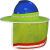 安全帽夏季遮阳透气防晒全包式防风帽檐工人工地遮阳帽男可拆卸 柠檬绿防晒披风