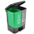 兰诗（LAUTEE）D-132 脚踏分类双格垃圾桶 商用连体双桶垃圾桶 30L绿灰