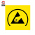 厚创 ESD静电防护标识贴 PVC贴纸警示标志牌标签【静电防护-无字款2*2cm】10张