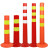 Denilco塑料警示路桩弹力柱反光柱护栏交通设施路障锥隔离桩防撞柱 塑料警示柱【EVA75CM红色】