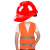 帮手仕 反光背心安全帽套装 工地安全套装 均码施工执勤安全防护服 橙色反光衣+红帽