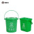 捷诺立（JNL) L61001手提垃圾桶分类厨房商用带漏网有盖大号 方形手提桶绿色带漏网15L绿色