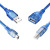usb3.0公转母连接打印机U盘键盘鼠标硬盘手机车载T加长数据 USB3.0micro线蓝色 3m