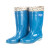 沸耐笙 FNS-04872 塑胶高筒圆头平跟防水雨鞋 网纱纯色通用PVC雨靴 蓝色加棉 41 双
