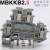 定制适用50片装UKK2.5铜件双层接线端子D MBKKB-2.5接线端子排双进双出 灰色