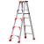 梯子折叠伸缩铝合金人字梯工程梯多功能伸缩楼梯梯子 彩色加强加固款-2.5米加厚