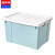盛美特 80L 塑料收纳箱 储物箱杂物整理箱 塑料防尘收纳盒 蓝色款常规