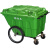 400L升环卫手推保洁垃圾车物业带盖市政户外大号垃圾桶带盖清运车 400升绿色带轮无盖