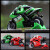 全光辰（quanguangchen）迷你小摩托漂移遥控RC全比例平衡不倒可跳跃落地摩托车玩具赛车 迷你遥控特技摩托-绿色