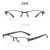 电焊眼镜焊工眼镜男防蓝光半框平光镜 宝石蓝色无度数眼镜+镜盒镜布