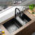 好彩淘（HAOCAITAO） 德国洗菜盆水槽双槽带刀架黑色纳米304不锈钢洗碗池洗菜池洗碗槽 A套餐（裸槽套餐） 780x430mm