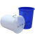 大水桶塑料桶储水桶工业物业餐厅食堂垃圾桶圆形收纳桶化工桶  50 白色带盖(升级铁把手)