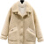 羊羔毛绒外套女2022秋冬季韩版短款颗粒绒小个子大衣 米白色 S (建议80--95斤)