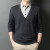 斯哲维世（SZONVOS）品牌轻奢男装针织衫男长袖衬衫领假两件中青年商务休闲上衣 藏青 XL