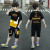 明森贝男童夏装套装2024新款洋气儿童夏季童装短袖小男孩帅气运动两件套 黑色 150cm(身高145左右)