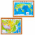 【学生套装】【3D立体地形图】中国地形图 世界地形图 3d凹凸优质地图约30cm*23cm