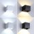 LED户外防水双头壁灯别墅庭院调光柱子阳台外墙楼梯大门装饰墙灯 户外白色40W暖光（可调角度