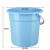 手提塑料大号水桶加厚储水用桶学生用洗澡带盖洗衣小圆桶 花纹款蓝色35.5cm
