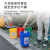 美式创意工业风垃圾桶圾桶家用卫生间环卫室外级圆形手提式 18L无盖蓝色标签（干垃圾）