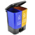 益美得 脚踏分类垃圾桶居家办公双桶小号干湿分离垃圾箱 双桶40L蓝+黄