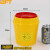 贝傅特 黄色圆方形垃圾桶 加厚医疗利器盒锐器盒一次性针头废物盒 圆形3L