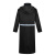 谋福CNMF8017黑色长款连体风衣式雨衣保安劳保雨衣雨披 (HD长款雨衣)3XL(165-175)