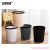 安赛瑞 垃圾桶 简约无盖压圈纸篓 厨房卫生间客厅条纹垃圾筒 灰色小号 7F00183