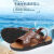 西马驼（XIMATUO）凉鞋男夏季鞋子青少年沙滩鞋两用中年防水男士凉拖鞋 棕色 40 【偏小一码】