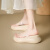 仙唯莉夏天穿的坡跟凉鞋女2024新款厚底透明高设计感小众松糕拖外 杏色 37 标准码