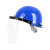润华年定制适用烧电焊防护罩脸部头戴式安全帽面罩焊工面屏焊帽子全脸打 透明面屏+支架+蓝色安全帽