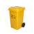 谋福1181 大型医用垃圾桶黄色诊所医用有盖脚踏式加厚医用废弃物垃圾桶（100L加厚黄色万向轮桶 ）