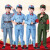 谋福 演出服志表演服 长征合唱服装 蓝色红军长袖套装 120cm 