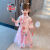 迪士尼（Disney）女童汉服夏古装仙女裙套中国风唐装2023新款女宝宝超仙洋气二件套 杏色 337款汉服套装 120码适合身高105cm左右