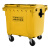 金绿士(KINRS）小区物业商用垃圾箱大号环卫户外垃圾桶带盖移动垃圾车 大型手推车清运车 加厚新料黄色 1100L