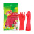 3M思高 耐用型橡胶手套 防水防滑家务清洁手套 柔韧加厚手套 中号 红色 1副/包