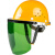 安全帽式电焊面罩烧焊工防护面屏防飞溅打磨透明焊帽头戴式 安全帽(红色)+支架+灰色屏