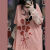 伊蜜魅2022夏季新款宽松韩版s设计感小众玫瑰花印花短袖T恤袖套上衣潮 粉色T恤+袖套 S