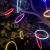 LED户外防水发光环亮化彩灯装饰灯商场布置挂树木装扮工程圆圈灯 粉色 直径50cm—光环挂件