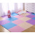 小孩子地上铺的垫子泡沫地垫拼图地毯卧室海绵地板儿童爬行垫拼接爬爬垫加厚 粉色+蓝色 60*60*0.8【10片 边条】