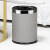 垃圾桶户外大号不锈钢厨房厕所卫生间茶水渣北欧酒店简约铁筒 15L银圈-水立方