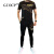 GIOCP香港潮牌2022夏季新款潮流网红炸街男短袖T恤套装烫钻老虎个性修身霸气两件套 黑色 5XL
