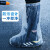 防水养殖场雨天加厚长筒塑料靴套防滑一次性鞋套户外耐磨漂流脚套 中筒(透明)50只