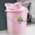 水桶塑料桶加厚手提学生宿舍储水洗澡洗衣装水桶厕所大号 加大号粉色35L高强力桶