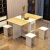 半个柠檬桌子 饭桌可折叠家用餐桌可移动伸缩长方形简易小户型多功能桌椅 1.2米长方形白+黑柜一桌四凳(软