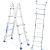 小巨人梯子多功能伸缩人字梯家用铝合金加厚折叠梯便携工程升降梯 特厚小巨人六步梯轮子