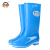 上海牌 302 高筒雨靴女士款 防滑耐磨防水时尚舒适PVC户外雨鞋可拆卸棉套 天蓝色 36码