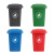 大号分类垃圾桶带盖带轮大容量户外商用厨房办公室创意垃圾筒箱 带轮绿色30升加厚桶/投放标